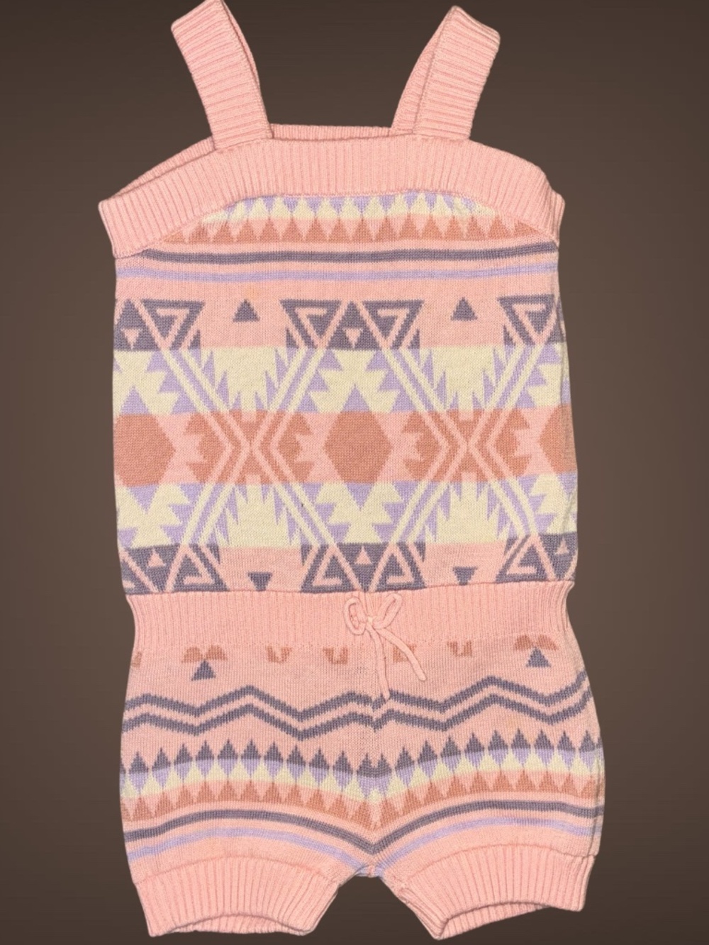 Baby Gap Girls Pink Knit Romper with an aztec pattern, Size toddler 18-24 months